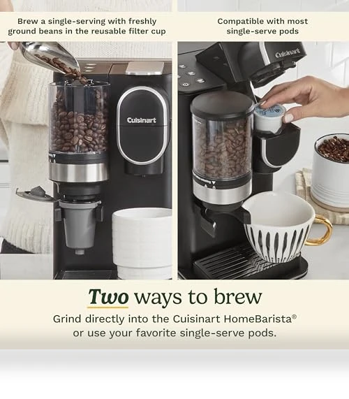 Single Serve Coffee Maker with Integrated Grinder, 48-Ounce Reservoir — Electric Blade Coffee Grinders, Cuisinart
