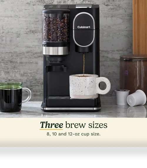 Single Serve Coffee Maker with Integrated Grinder, 48-Ounce Reservoir — Electric Blade Coffee Grinders, Cuisinart