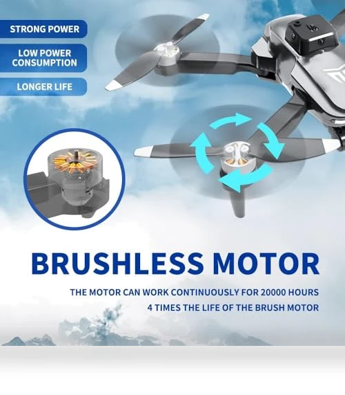4K FPV Foldable Drone with Brushless Motor and Carrying Case — Drones, TizzyToy