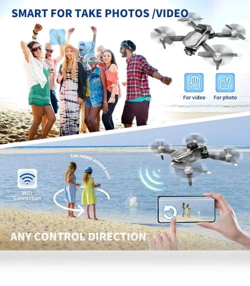 4K FPV Foldable Drone with Brushless Motor and Carrying Case — Drones, TizzyToy