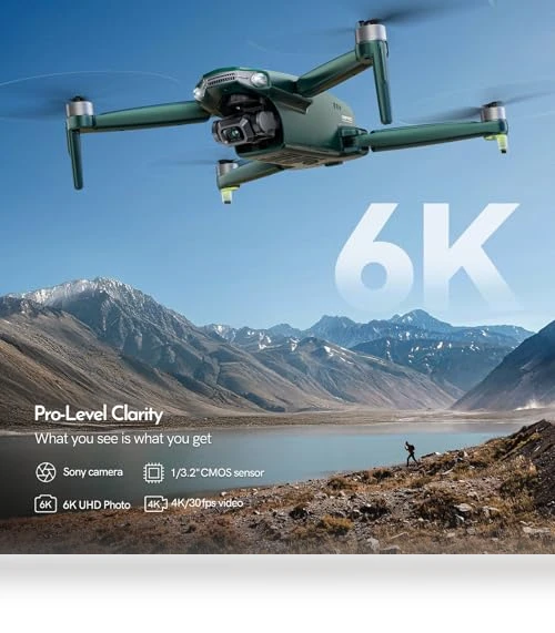 6K Drone with Camera for Adults, 4K/30fps Video, 3-Axis Brushless Gimbal, 70mins Flight Time — Drones, Gleesfun