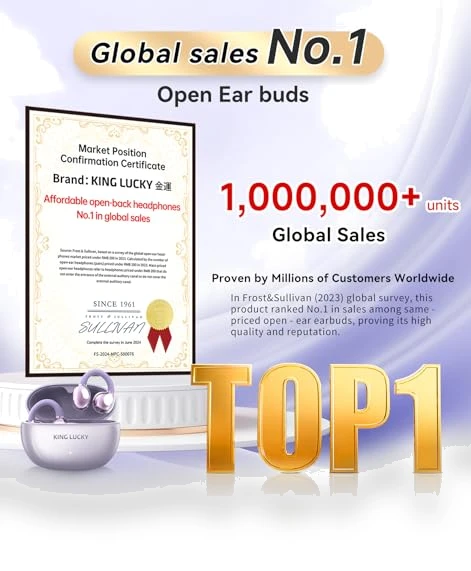Clip on Earbuds Open Ear Wireless Bluetooth Headphones with Mic — Bluetooth Headsets, King Lucky
