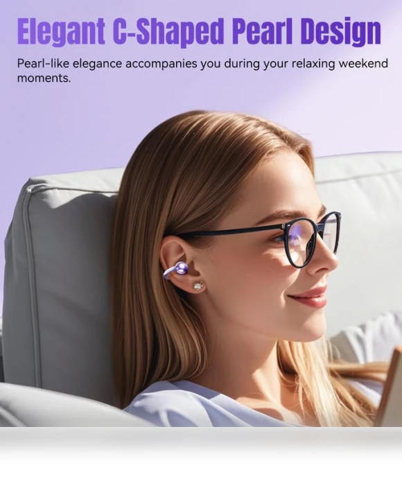 Clip on Earbuds Open Ear Wireless Bluetooth Headphones with Mic — Bluetooth Headsets, King Lucky