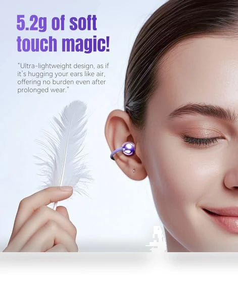 Clip on Earbuds Open Ear Wireless Bluetooth Headphones with Mic — Bluetooth Headsets, King Lucky