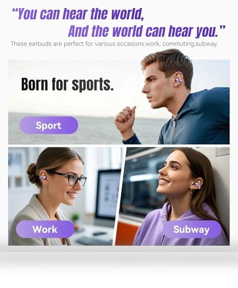 Clip on Earbuds Open Ear Wireless Bluetooth Headphones with Mic — Bluetooth Headsets, King Lucky