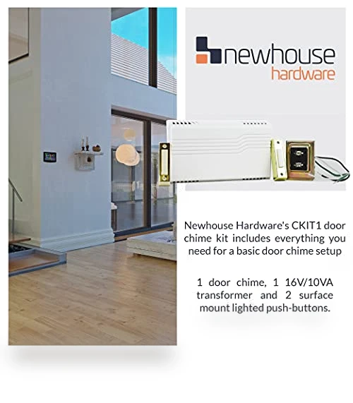 Electric Door Bell Chime Kit with Transformer & Push Buttons — Push Buttons, Newhouse Hardware
