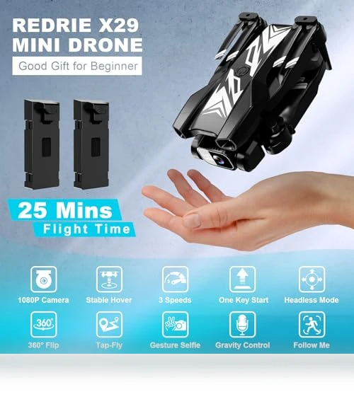 Foldable Mini Drone with 1080P Camera for Kids and Adults — Drones, REDRIE