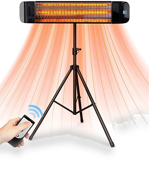 Infrared Patio Heater, 1500W Electric Outdoor Heater with Remote Control — Portable Heating Solutions, Paraheeter