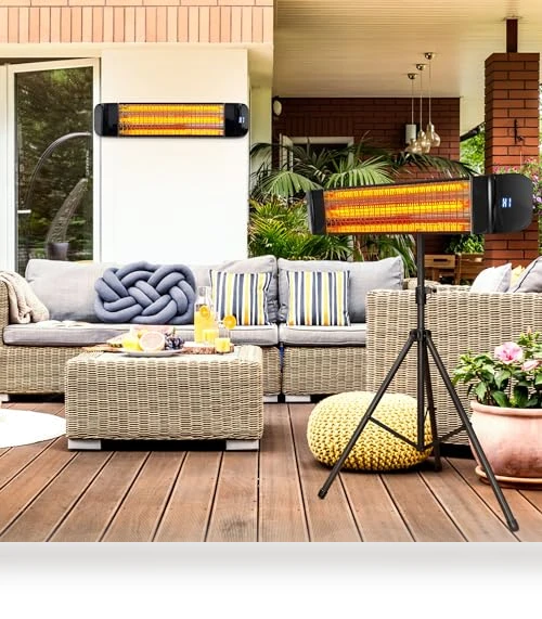 Infrared Patio Heater, 1500W Electric Outdoor Heater with Remote Control — Portable Heating Solutions, Paraheeter