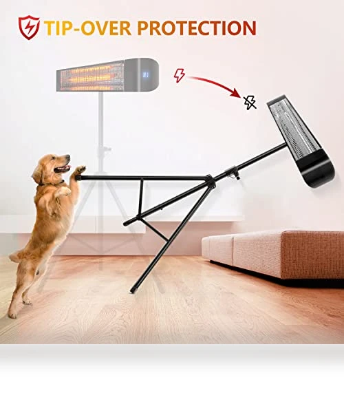 Infrared Patio Heater, 1500W Electric Outdoor Heater with Remote Control — Portable Heating Solutions, Paraheeter