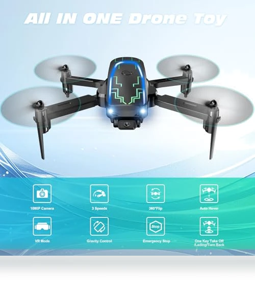 Mini Drone with Camera, 1080P HD Foldable Drone with Gravity Control — Drones