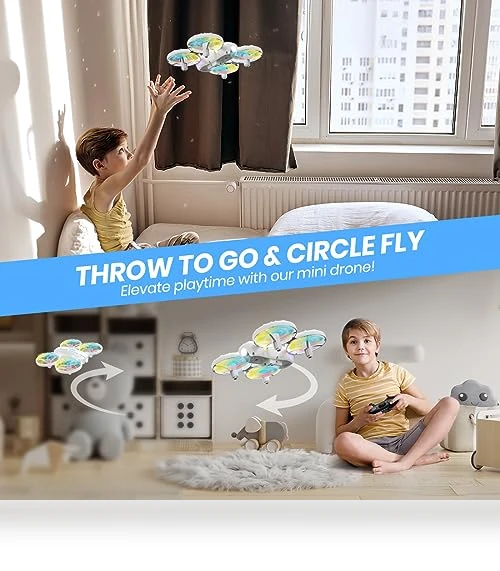 Mini Drone with LED Lights for Kids — Flying Toys, DEERC