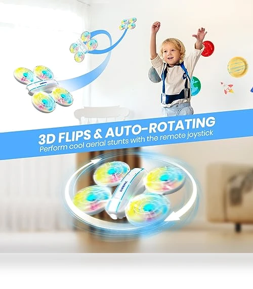 Mini Drone with LED Lights for Kids — Flying Toys, DEERC