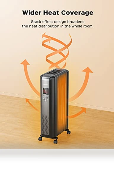 Oil Filled Radiator Heater with Remote Control, 4 Modes, Overheat & Tip-Over Protection — Portable Heating Solutions, Dreo