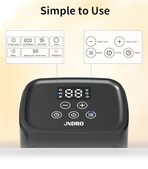 Portable Ceramic Space Heater with Adjustable Thermostat — Portable Heating Solutions, JNDRO