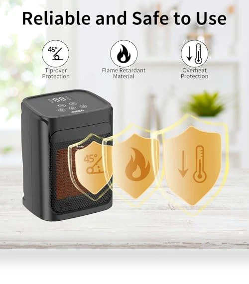 Portable Ceramic Space Heater with Adjustable Thermostat — Portable Heating Solutions, JNDRO