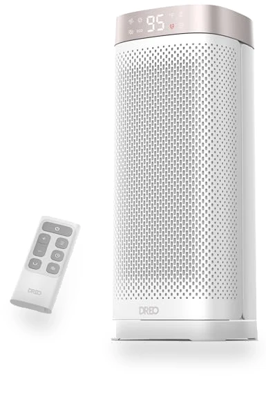 PTC Ceramic Space Heater with Remote, 1500W Fast Heating, 70° Oscillation — Portable Heating Solutions, Dreo