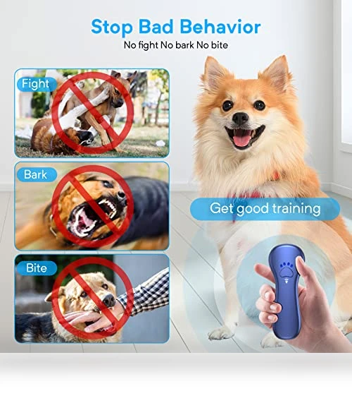 Ultrasonic Dog Bark Deterrent, Rechargeable Anti Barking Device for Dogs — Sonic Deterrents, Ahwhg