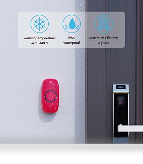 Wireless Doorbell with 58 Chimes, Adjustable Volume, 1000Ft Range — Push Buttons, SECRUI