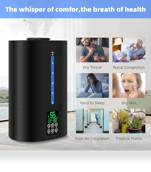 6L Humidifiers for Bedroom Large Room Home — Air Moisturizers, Coolfiqu