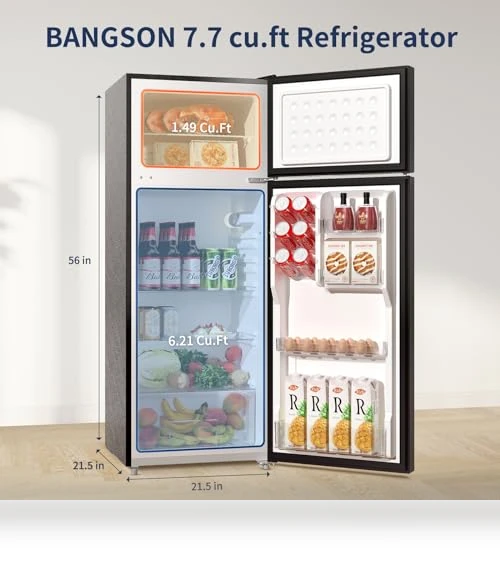 Apartment Size Refrigerator with Freezer — Mini Fridges, BANGSON