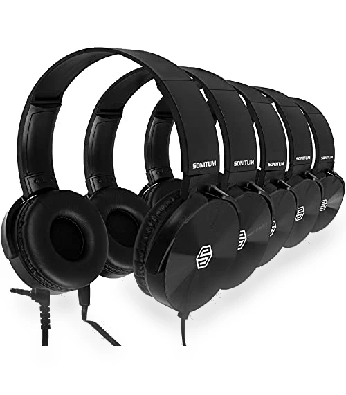 Classroom Headphones Bulk 5 Pack — In-Ear Headphones, Sonitum