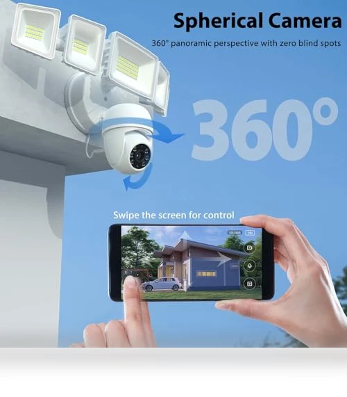 Floodlight Camera Outdoor — Smart Home Security, iMaihom