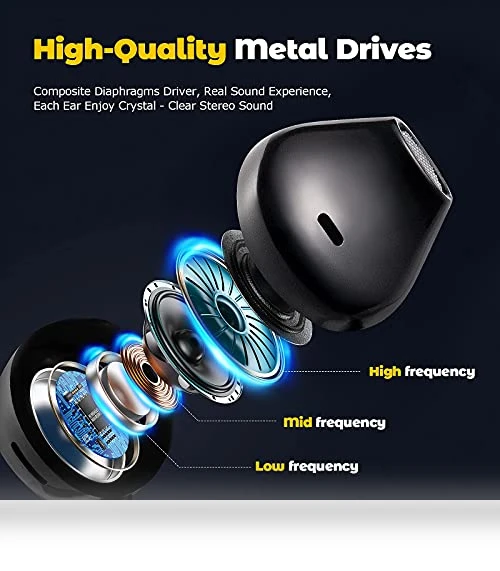 Noise Isolating Wired Earbuds with Microphone — In-Ear Headphones, Jogteg