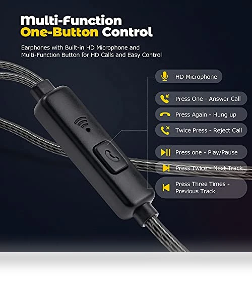 Noise Isolating Wired Earbuds with Microphone — In-Ear Headphones, Jogteg
