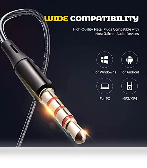Noise Isolating Wired Earbuds with Microphone — In-Ear Headphones, Jogteg