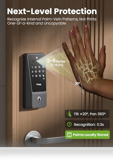 Smart Door Lock with Palm Vein Recognition — Smart Home Security, GHome Smart