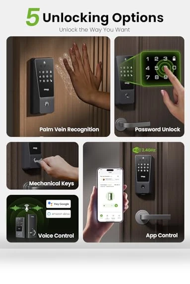 Smart Door Lock with Palm Vein Recognition — Smart Home Security, GHome Smart