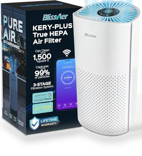 Smart WiFi & Voice Control True HEPA Air Purifier — Activated Carbon Air Purifiers, BlissAer