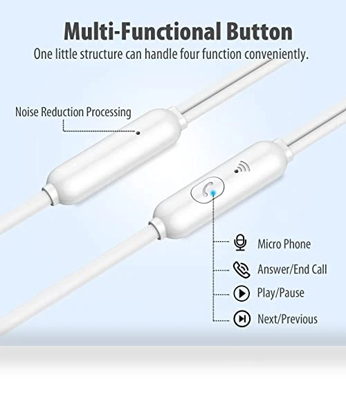 Wired Earbuds with Heavy Bass Stereo — In-Ear Headphones, HUOMU