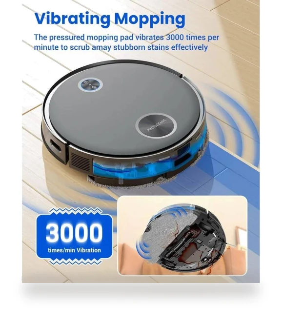 3-in-1 Robot Vacuum: Vacuum, Sweep, Mop All-in-one — Smart Cleaning Robots, Proscenic