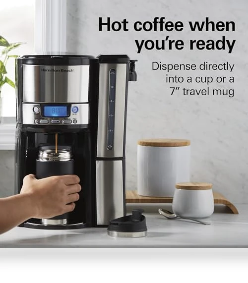 Coffee Maker with 12 Cup Capacity & Internal Storage Coffee Pot — Electric Blade Coffee Grinders, Hamilton Beach