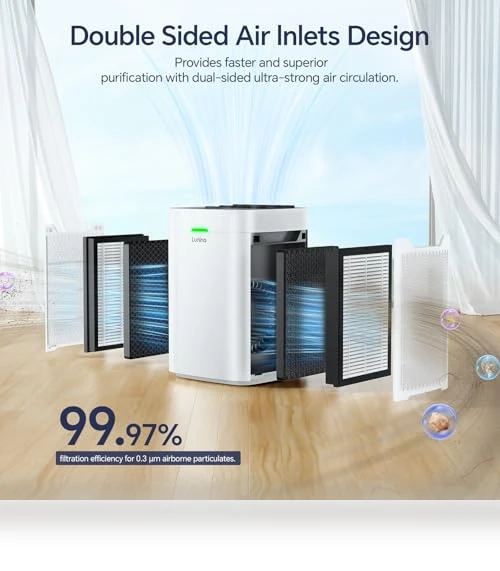 Double-Sided HEPA Air Purifier — Activated Carbon Air Purifiers, LUNINO