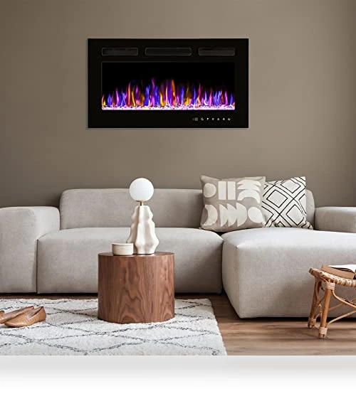 Electric Fireplace Wall Mounted and Recessed — Outdoor Fireplaces, BETELNUT
