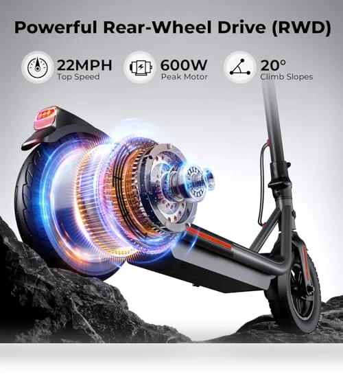 Electric Scooter with 10" Tires and 600W Peak Motor — Electric Self-Balancing Scooters, SISIGAD