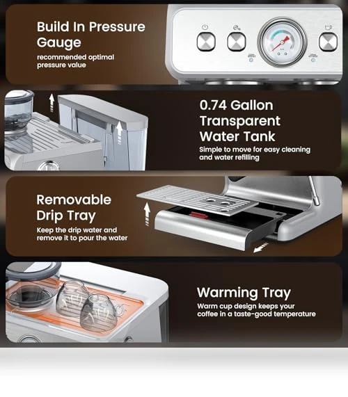 Espresso Machine with Grinder — Coffee & Espresso Combos, Electactic