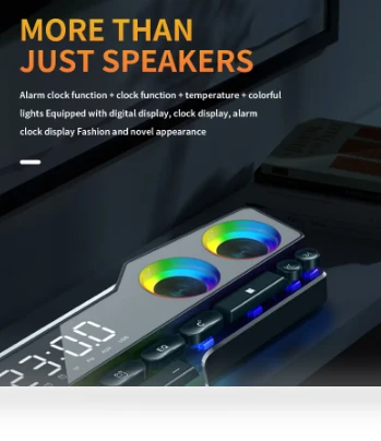 Bluetooth Speaker with LED Light, Alarm Clock, and Temperature Sensor — Alarms & Clocks