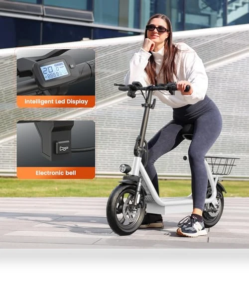 Peak 1200W Electric Scooter with Seat — Push Scooters, Caroma