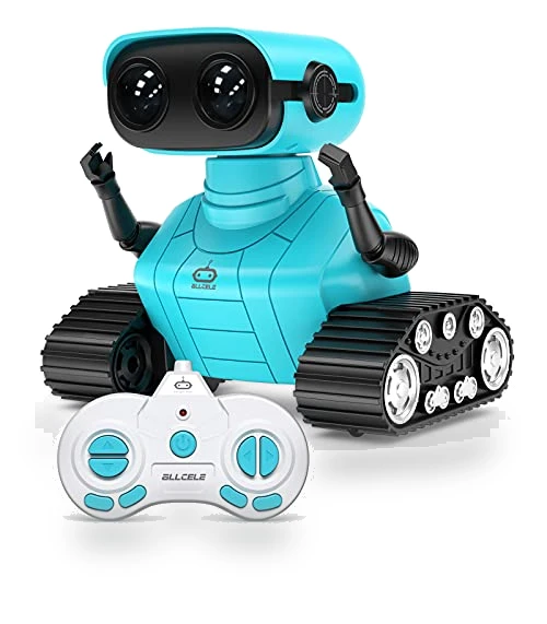 Rechargeable RC Robot Toy with Music and LED Eyes — Interactive Figures & Robots, ALLCELE