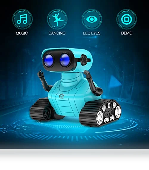 Rechargeable RC Robot Toy with Music and LED Eyes — Interactive Figures & Robots, ALLCELE