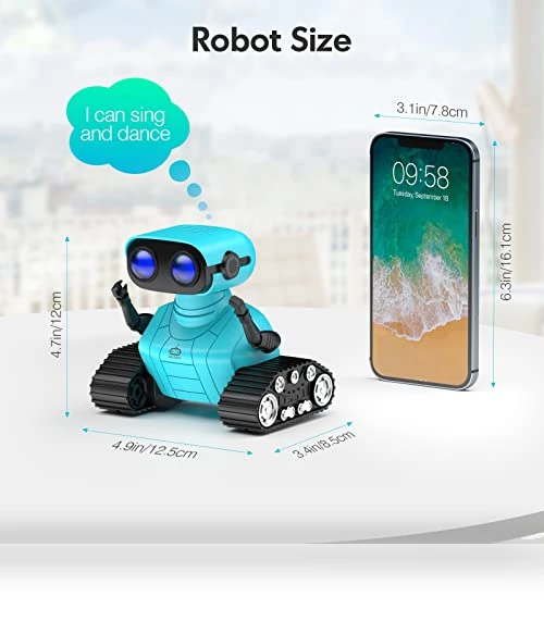 Rechargeable RC Robot Toy with Music and LED Eyes — Interactive Figures & Robots, ALLCELE