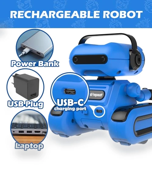 Rechargeable Remote-Controlled Robot — Interactive Figures & Robots, Hasviey