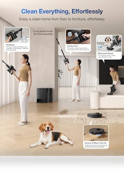 Robot Vacuum and Mop, All-in-One Cleaning Hub — Smart Cleaning Robots, ECOVACS