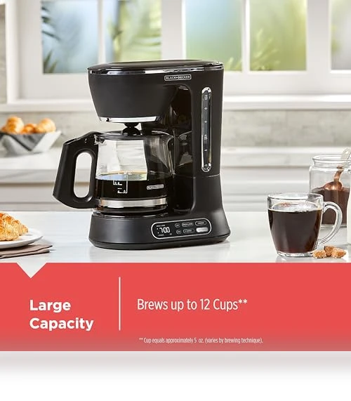 Split Brew 12-Cup Digital Coffee Maker — Electric Blade Coffee Grinders, BLACK+DECKER