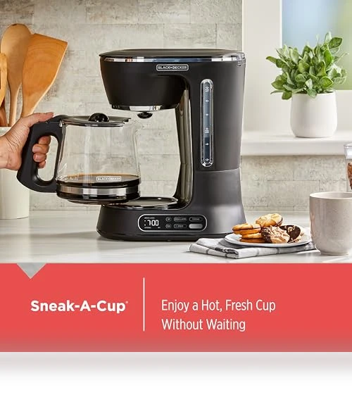Split Brew 12-Cup Digital Coffee Maker — Electric Blade Coffee Grinders, BLACK+DECKER
