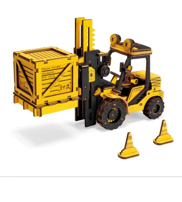 Excavator Engineering Vehicle 3D Wooden Puzzle — Educational, Robotime